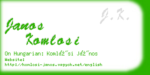 janos komlosi business card